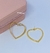 Kit Gargantilha e Brinco Colar Corrente Elo Grossa Coração Mosquetão Grande Folheado Ouro 18K Dourado Brinco Antialérgico Moda na internet