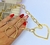 Kit Gargantilha e Brinco Colar Corrente Elo Grossa Coração Mosquetão Grande Folheado Ouro 18K Dourado Brinco Antialérgico Moda - loja online