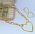 Imagem do Kit Gargantilha e Brinco Colar Corrente Elo Grossa Coração Mosquetão Grande Folheado Ouro 18K Dourado Brinco Antialérgico Moda