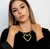 Kit Gargantilha e Brinco Colar Corrente Elo Grossa Coração Mosquetão Grande Folheado Ouro 18K Dourado Brinco Antialérgico Moda - comprar online