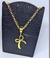 Kit Colar e Brincos Feminino Corrente Elo Português Grossa com Pingente Laço Delicado Folheado Ouro Dourado Luxo - loja online