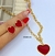 Kit Colar e Pulseira Corrente Elo Português Folheado Ouro com Pingente Coração Love Vermelho Presente para Mulheres Lembrançinha - comprar online