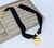 Gargantilha Choker Fita Larga Camurça Preto com Pingente Coração Liso Grande Folheado Ouro Dourado Luxo Moda Tendência - Store LVO