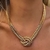 Kit Colar e Pulseira Corrente Veneziana Elo Duplo Mix Nó Folheado Ouro Dourado com Prata Inspiração Blogueira Moda Presente - Store LVO