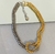 Imagem do Kit Colar e Pulseira Corrente Veneziana Elo Duplo Mix Nó Folheado Ouro Dourado com Prata Inspiração Blogueira Moda Presente