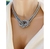 Imagem do Kit Colar e Pulseira Corrente Veneziana Elo Duplo Mix Nó Folheado Ouro Dourado com Prata Inspiração Blogueira Moda Presente
