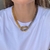 Kit Colar e Pulseira Corrente Veneziana Elo Duplo Mix Nó Folheado Ouro Dourado com Prata Inspiração Blogueira Moda Presente