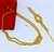 Kit Colar e Pulseira Corrente Veneziana Elo Duplo Mix Nó Folheado Ouro Dourado com Prata Inspiração Blogueira Moda Presente - loja online