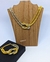 Imagem do Kit Colar e Pulseira Corrente Veneziana Elo Duplo Mix Nó Folheado Ouro Dourado com Prata Inspiração Blogueira Moda Presente