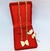 Kit Conjunto Colar e Brincos Corrente Grossa com Pingente Borboleta Resinado Preto Branco Folheado Ouro Luxo Tendência Moda