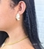 Kit Conjunto Colar e Brincos Corrente Grossa com Pingente Borboleta Resinado Preto Branco Folheado Ouro Luxo Tendência Moda na internet