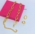 Kit Colar e Brincos Feminino Corrente Elo Quadrado retangular Folheado Ouro Luxo Par de Brinco Anti alérgico Moda na internet
