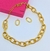 Imagem do Kit Colar Choker e Brincos Feminino Corrente Elos Grosso Oval Folheado Ouro Luxo Conjunto Par de Brinco Antialérgico Presente Moda