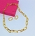 Kit Colar e Brincos Feminino Corrente Elo Quadrado retangular Folheado Ouro Luxo Par de Brinco Anti alérgico Moda