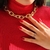 Kit Colar Choker e Brincos Feminino Corrente Elos Grosso Oval Folheado Ouro Luxo Conjunto Par de Brinco Antialérgico Presente Moda - loja online