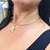 Imagem do Kit Colar e Brincos Elo Aro Rígido Liso com Pingente Estrela do Mar Folheado Ouro Dourado Par de Brinco anti-alérgico Moda Tendência
