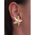 Kit Colar e Brincos Elo Aro Rígido Liso com Pingente Estrela do Mar Folheado Ouro Dourado Par de Brinco anti-alérgico Moda Tendência - loja online