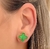 Imagem do Kit Colar e Brincos Flor Trevo Verde Esmeralda Conjunto Par de Brinco Antialérgico Corrente Elo Português Folheado Ouro Blogueira Moda