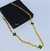 Kit Colar e Brincos Flor Trevo Verde Esmeralda Conjunto Par de Brinco Antialérgico Corrente Elo Português Folheado Ouro Blogueira Moda - comprar online