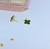 Kit Colar e Brincos Flor Trevo Verde Esmeralda Conjunto Par de Brinco Antialérgico Corrente Elo Português Folheado Ouro Blogueira Moda na internet
