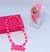 Kit Relógio Infantil Menina Pisca Luz Led Toca Musica Princesas + Colar Miçangas com Pingente 3D Disney Presente Lembrancinha