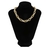 Imagem do Colar Corrente Feminino e Pulseira Elos grosso Oval mix Dourado com Prata Folheado Ouro e prata Luxo inspiração Blogueira Lançamento 2024