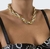 Colar Corrente Feminino e Pulseira Elos grosso Oval mix Dourado com Prata Folheado Ouro e prata Luxo inspiração Blogueira Lançamento 2024 - loja online