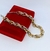 Colar Corrente Feminino e Pulseira Elos grosso Oval mix Dourado com Prata Folheado Ouro e prata Luxo inspiração Blogueira Lançamento 2024 na internet