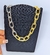 Colar Choker Feminino Corrente elos Grandes Folheado Ouro Mix Dourado com Prata Luxo Lançamento Tendência Moda Feminina na internet