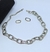 Kit Colar Choker e Brincos Feminino Corrente Elos Grosso Oval Folheado Ouro Luxo Conjunto Par de Brinco Antialérgico Presente Moda na internet