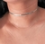 Colar Choker Feminino Elo Aro rigído liso fio 3mm Folheado a Ouro Dourado e Prata Luxo Regulável Tendência Moda Blogueira na internet
