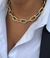 Colar Feminino Corrente Dois Banhos mix Dourado com Prata Conjunto Par de Brincos Antialégico Elo Folheado Ouro Luxo Tendência - comprar online