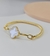 Pulseira Bracelete com Pingente Flor trevo Preto Verde Branco Folheado Ouro Dourado inspiração Blogueira Virgínia - loja online