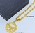 Kit Conjunto Colar e Brincos Feminino Corrente Elos Português com Pingente Medalha Redonda Divino Espírito santo Abençoada Folheado Ouro - loja online