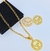 Kit Conjunto Colar e Brincos Feminino Corrente Elos Português com Pingente Medalha Redonda Divino Espírito santo Abençoada Folheado Ouro - Store LVO