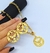 Kit Conjunto Colar e Brincos Feminino Corrente Elos Português com Pingente Medalha Redonda Divino Espírito santo Abençoada Folheado Ouro - loja online