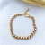 Pulseira Corrente Elos Veneziana Grossa Premium Folheado Ouro Dourado com Pingente Flor Trevo Inspiração Blogueira Virgínia - loja online