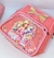 Mochila Infantil de Costa Pequena Bolsa com Bolso Gel Ziper Pricesas Disney Babrie Laço Glitter Passeio Presente na internet
