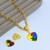 Kit Colar e Brincos Autista Feminino adulto e Infantil corrente Elo Português Pingente Coração quebra cabeça autismo