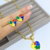 Kit Colar e Brincos Autista Feminino adulto e Infantil corrente Elo Português Pingente Coração quebra cabeça autismo - Store LVO