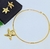 Kit Colar choker aro Liso + Par de Brincos Estrela do mar Antialérgico Folheado Ouro Dourado Luxo Preto Inspiraçao Blogueira luxo - Store LVO