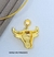 Colar choker Aro liso elo Rigido com Pingente Cabeça de touro Boi folheado ouro dourado Lançamento 2025 luxo inspiração moda - Store LVO