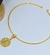 Colar Choker feminino elo aro rígido Liso com Pingente Medalha São bento Gargantilha religiosa folheado ouro dourado lançamento 2025 na internet