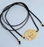 Colar gravata longo couro carmuça gargantilha com Pingente Medalha country chapéu cavalo Folheado ouro acessórios Festa Rodeio 2025 - Store LVO