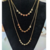 Conjunto Colar triplo com Pingente corações lisos Folheado ouro 18k Moda