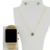 Kit Relógio Feminino Quadrado Digital Led Sports Watch + Conjunto Colar e Brincos Folheado ouro 18k