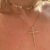 Gargantilha Chocker Escama de Peixe Folheado a Prata + Colar Cruz Crucifixo Cravejado Pedras Zirconias