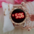 Conjunto Kit Relógios de Pulso Feminino Pulseiras e Brincos Luxo Display Led Sport Watch