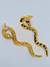 Imagem do Kit Colar Corrente com Brincos Feminino Elos Português com Pingente Serpente Cobra Folheado a Ouro 18k