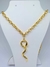 Kit Colar Corrente com Brincos Feminino Elos Português com Pingente Serpente Cobra Folheado a Ouro 18k - comprar online